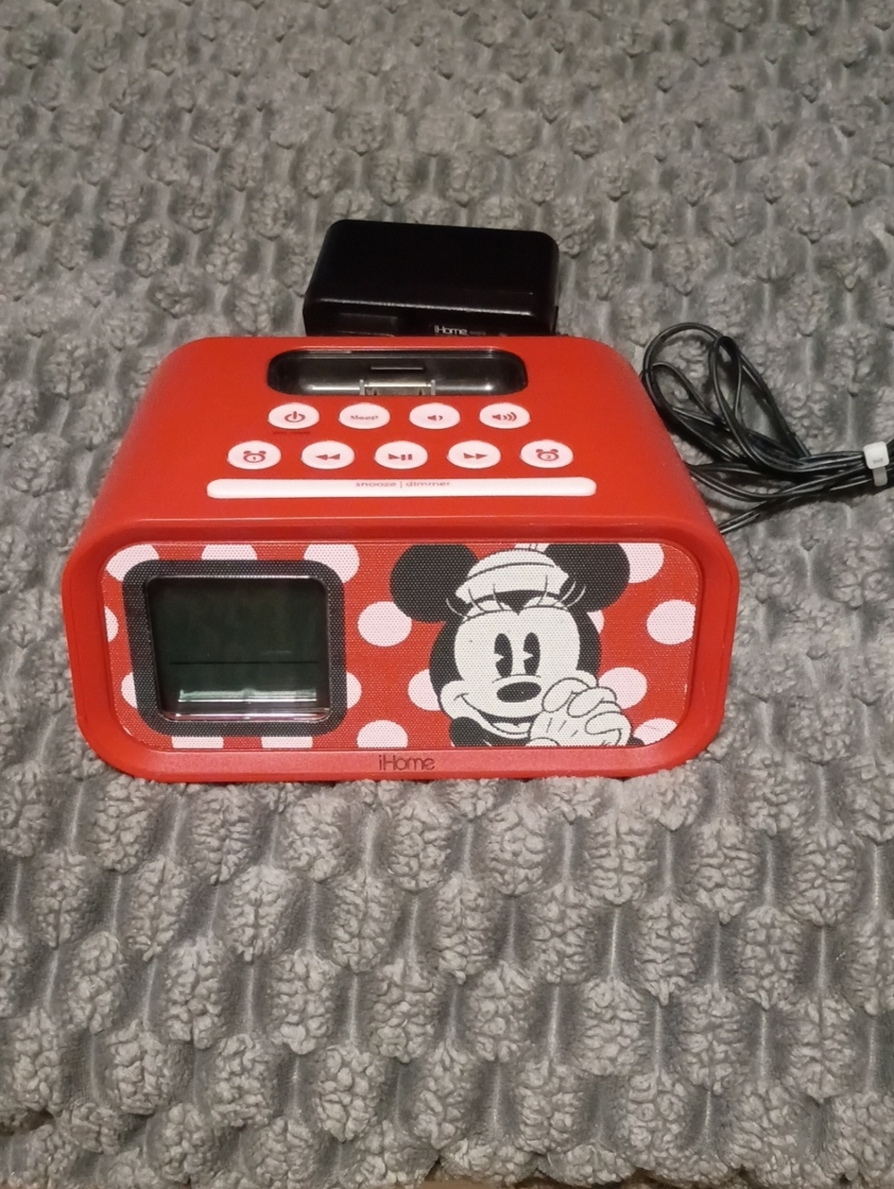iHome Red Minnie Mouse Portable Speaker Alarm Clock